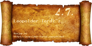 Leopolder Teréz névjegykártya